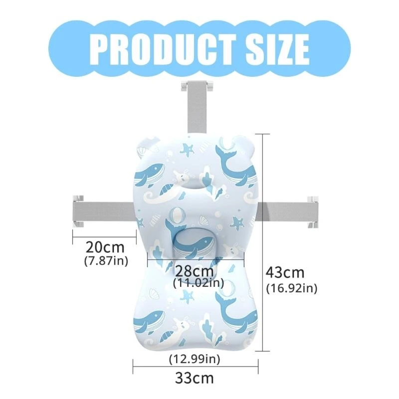 

Newborns Bath Cushion Infants Shower Net Support Pad with Adjustable Straps