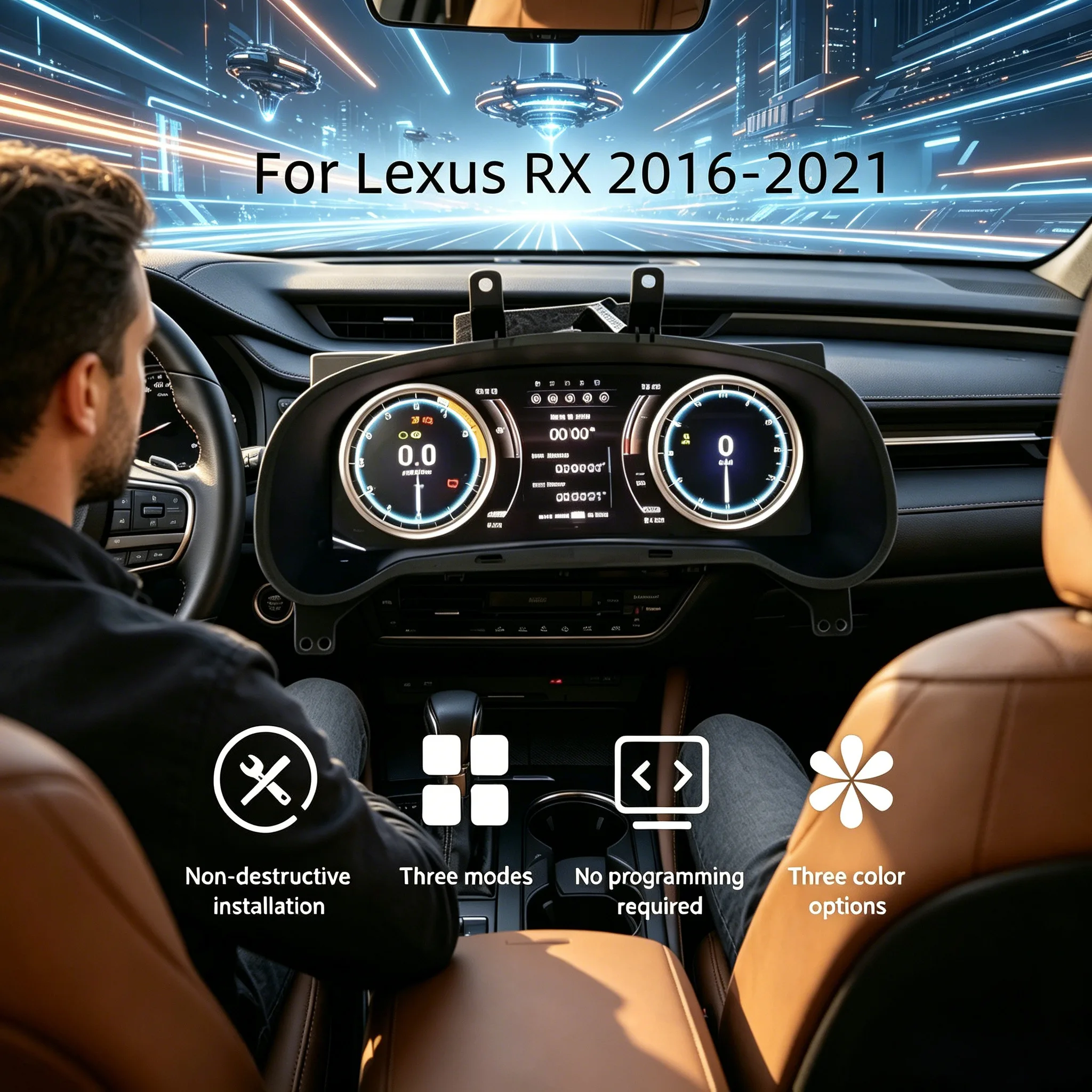 

For Lexus RX RX300 RX330 RX350 RX400 RX450h 2016-2021 Latest LCD Digital Dashboard Virtual Instrument Cluster Cock Speedometer