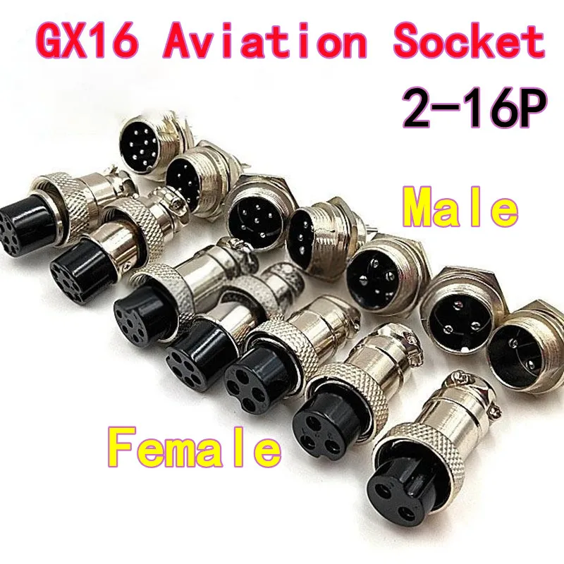 Presa aeronautica serie GX16 da 5 pezzi Spina aeronautica a 2 pin 3 pin 4 pin 5 pin 6 pin 7 pin 8 pin 9 pin 10 pin (2P), connettore