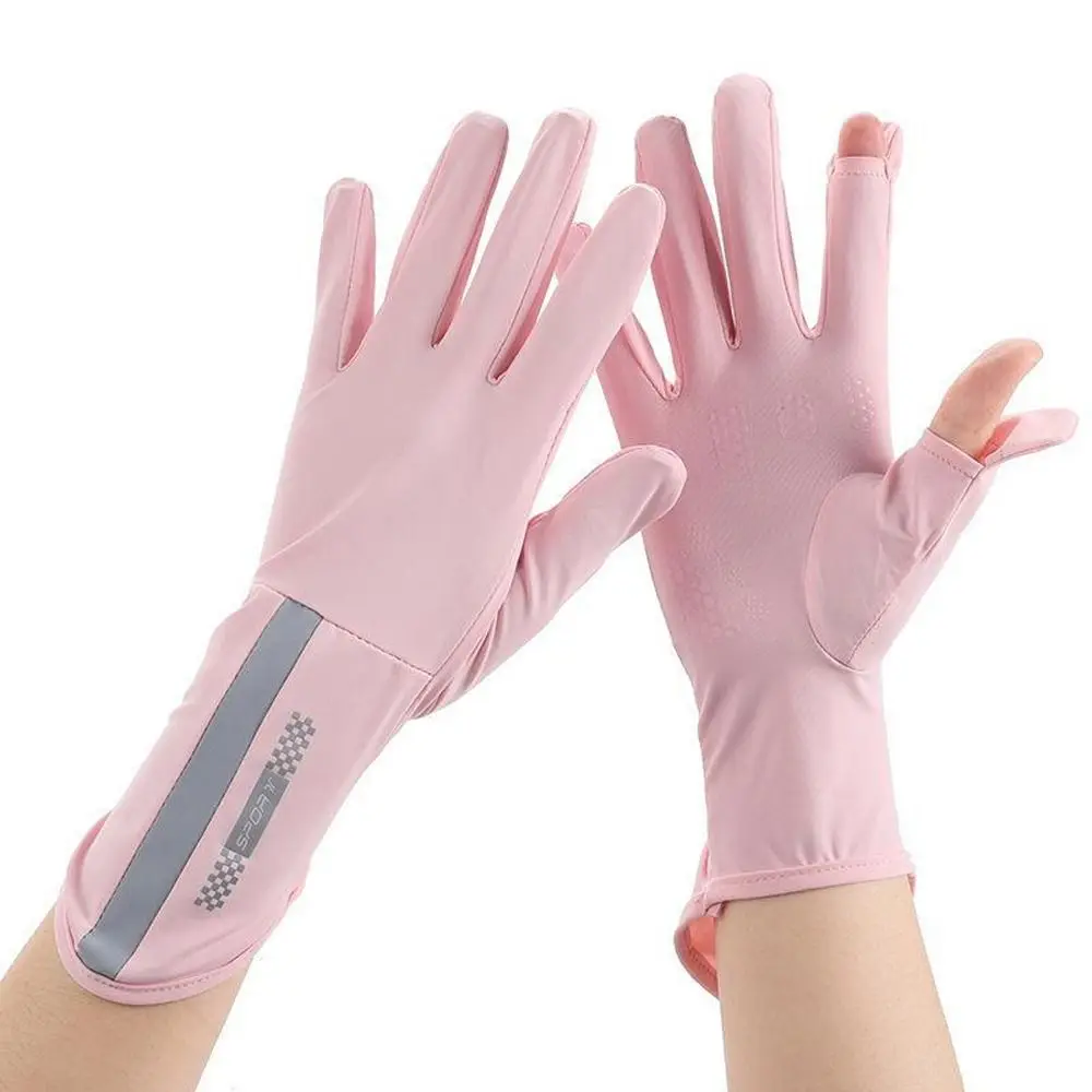 Cycling Gloves Five Fingers Gloves Touch Screen Gloves Summer Sunscreen Gloves Women Driving Gloves Outdoor Riding Mittens