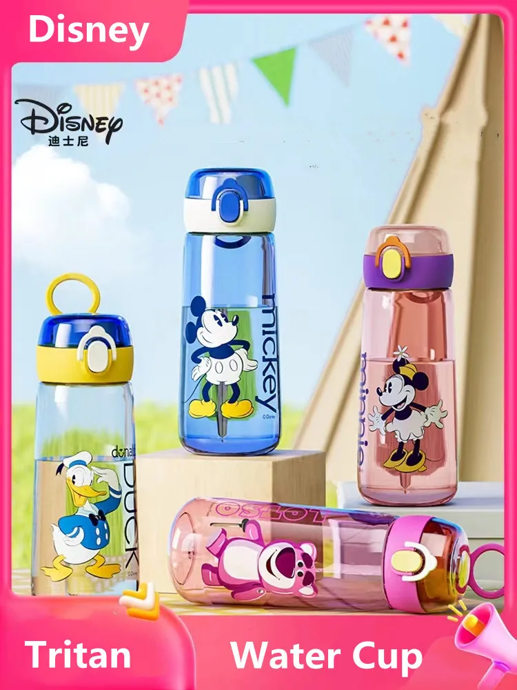 Disney Lotso Summer Water Cup For Boys Girls Duck Mickey Water Bottle Direct Cup Tritan Portable Plastic Drink Water Bottles