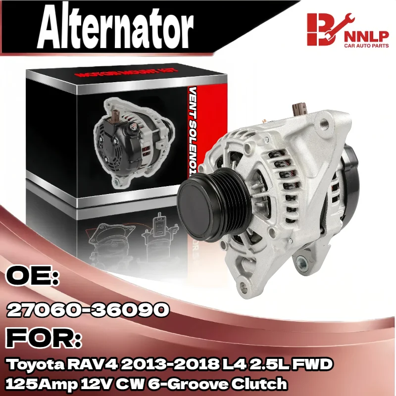 

For Toyota RAV4 Alternator 2013-2018 L4 2.5L FWD 125Amp 12V CW 6-Groove Clutch 27060-36090