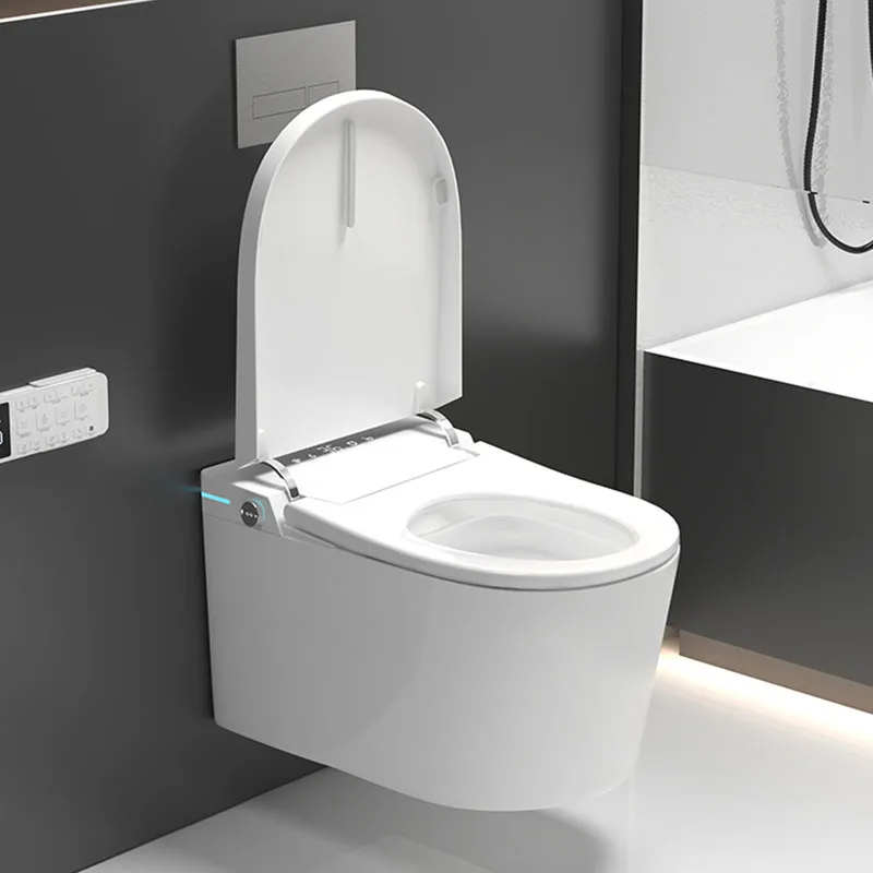 Bathroom Toilet,Concealed Cistern Back To Wall WC Toilet Set Bathroom Tankless Intelligent Wall Hung Smart Toilet