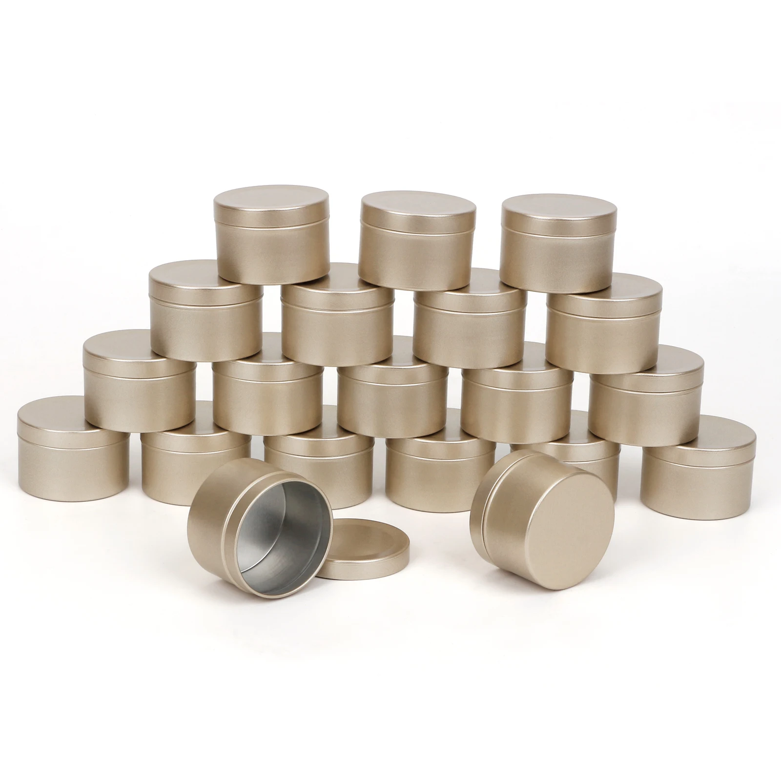 20pcs DIY Candle Making 1.7oz White Round Empty Jar Aluminum Tin Bulk Tea Container Cosmetics Sample Storage Small Tin Jars