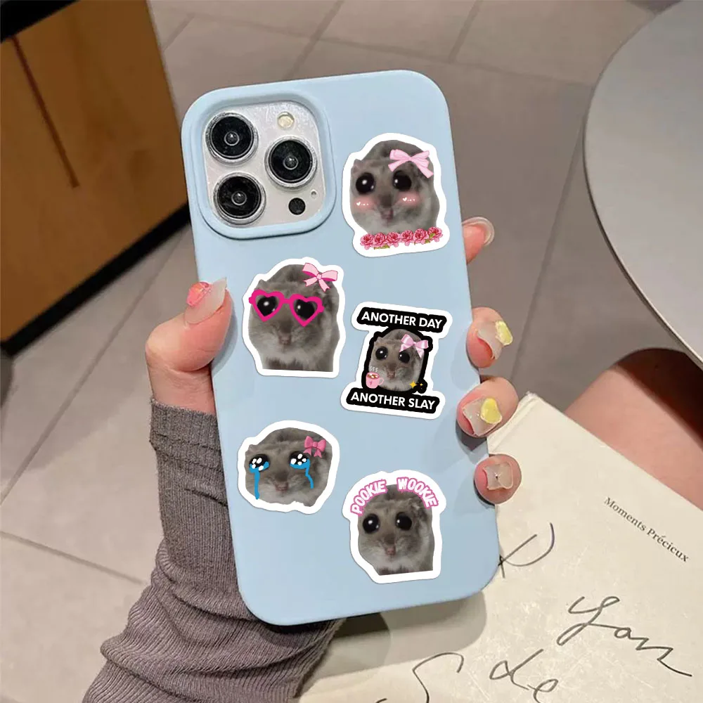 500PCS Sad Mouse Roll Stickers Cute Decoration Party Stickers iPad Notebook Boutique Decoration Stickers image 6