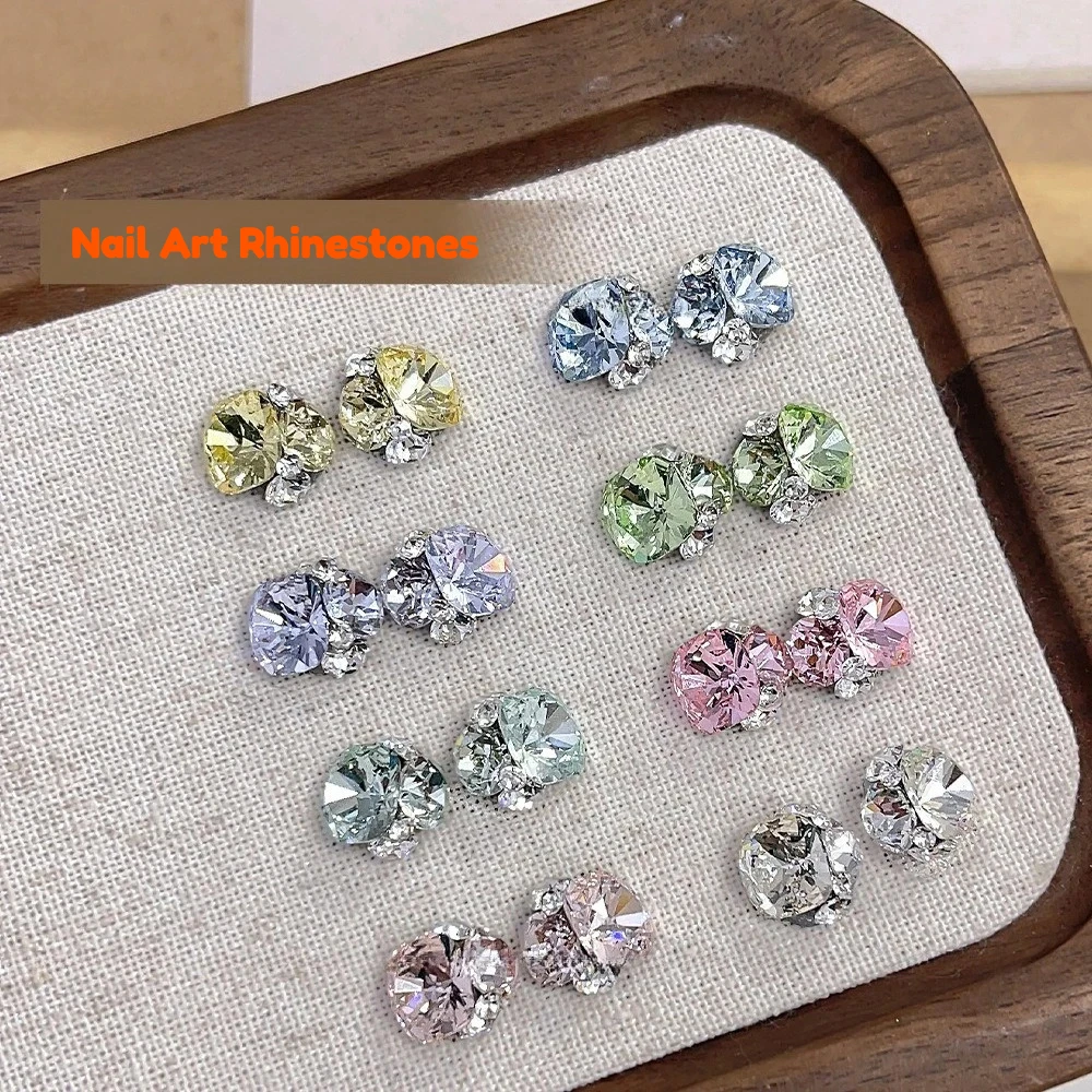 

1PC Geometric Nail Art Rhinestones Round Crystal Bottom Zircon Charming Nails Sticker Decorations Manicure Accessories