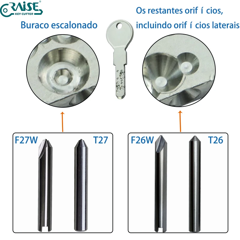 Fresa silca f27 t27 para keso chave pisada em máquina de chave manual, ferramentas de serralheiro, substituição