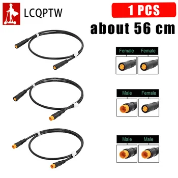Sensor de cabo de extensão de 3 pinos, 56 cm, para bafang, e-bike, acionamento do motor, polegar, conversão do acelerador, cabo conector macho fêmea