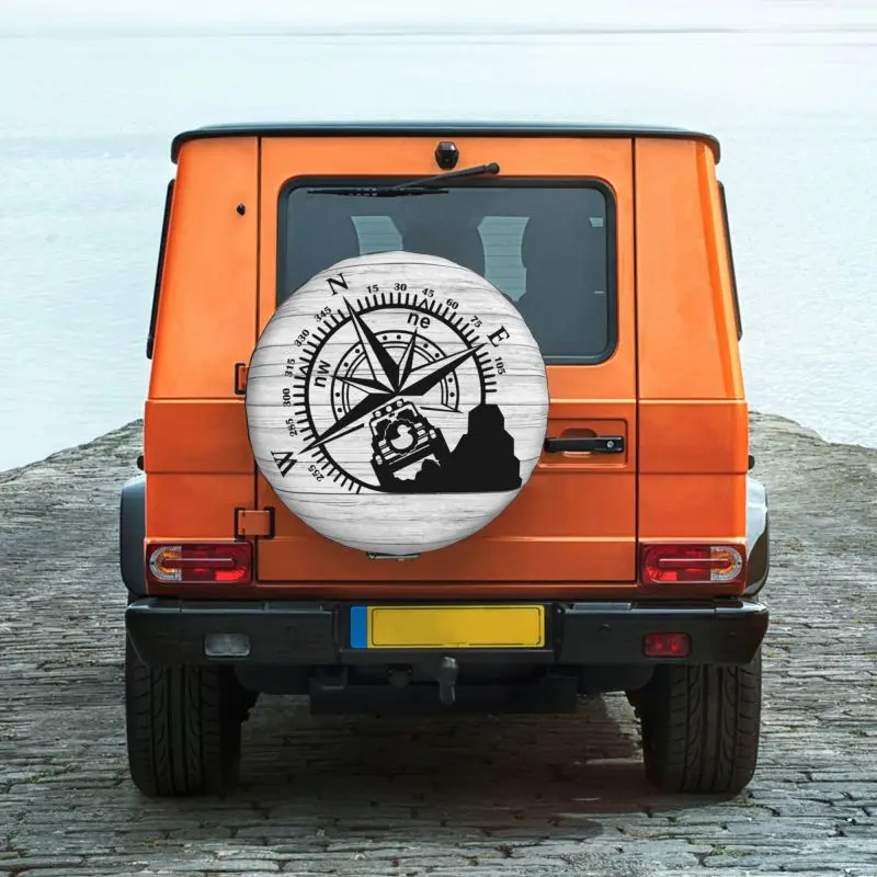 Custom Adventure Mountain Compass Duck Off Road Tire Cover 4WD 4x4 SUV Spare Wheel Protector for Toyota Land Cruiser Prado