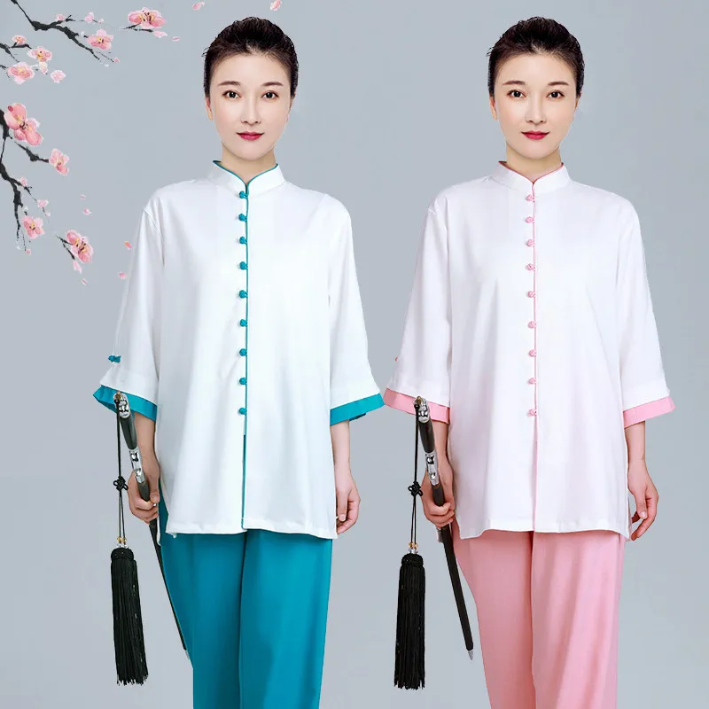 2026 New Women's High-end Tai Chi Uniform Short Sleeve Summer Lightweight Martial Arts Practice Cotton Linen Leisure