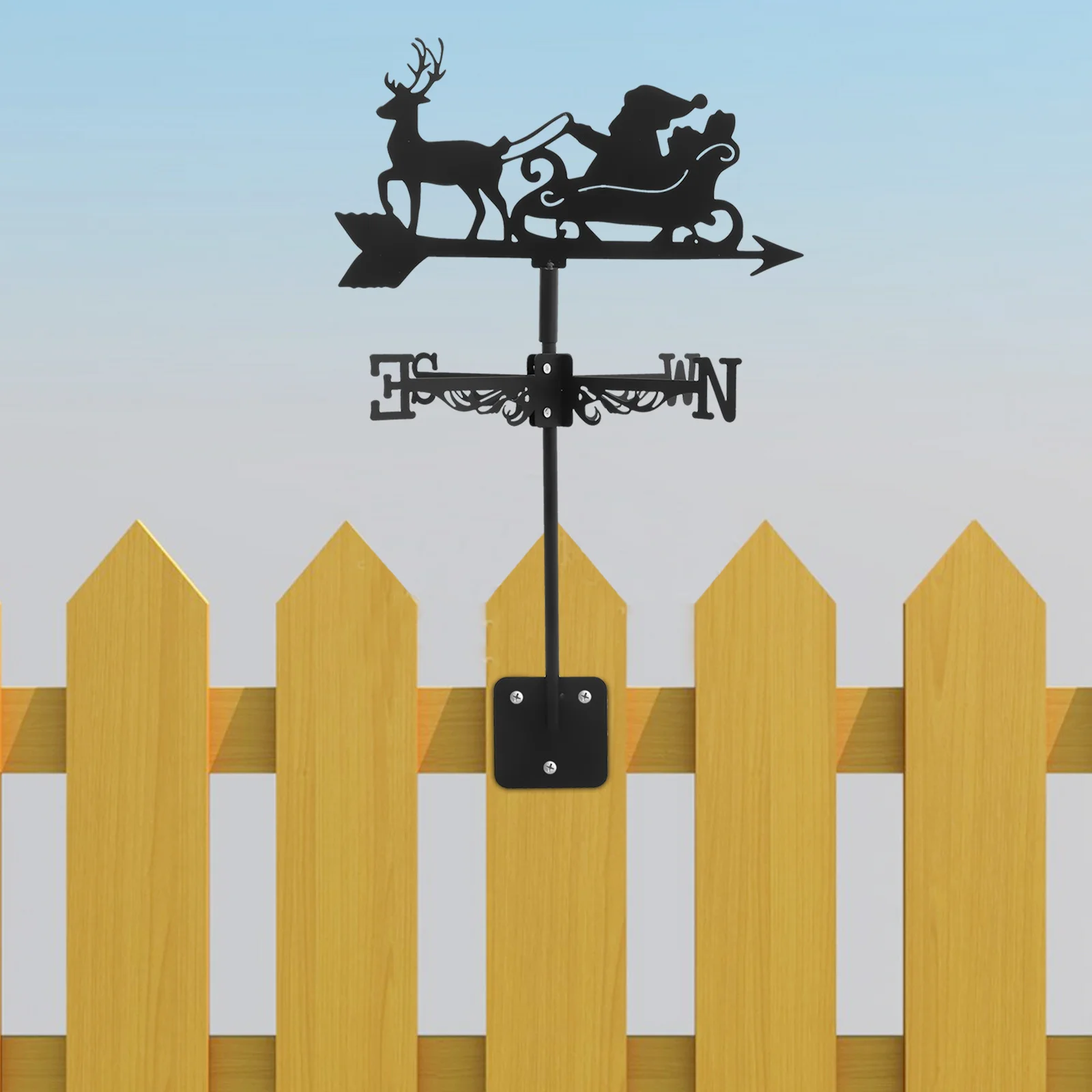 

Christmas Weather Vane Vintage Metal Wind Direction Indicator Outdoor Garden Lawn Yard Decor Weather Vane Weathervane