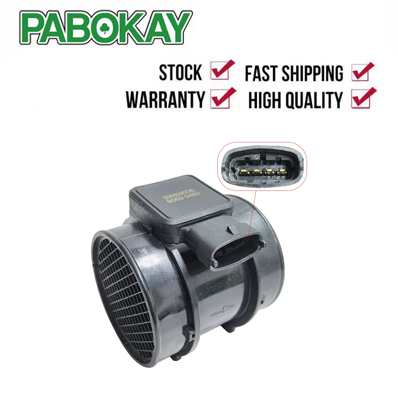

For Opel Astra Omega Zafira Vauxhall Mass Air Flow Meter Sensor MAF 5WK9606 5WK9606Z 5WK9641 90530463 836583 8ET009142-031