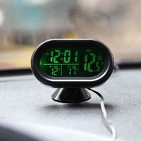 Portable 12V-24V digital Auto Car Thermometer Car Battery Voltage Volt Voltmeter Tester Dual Temperature Display Freeze Alert