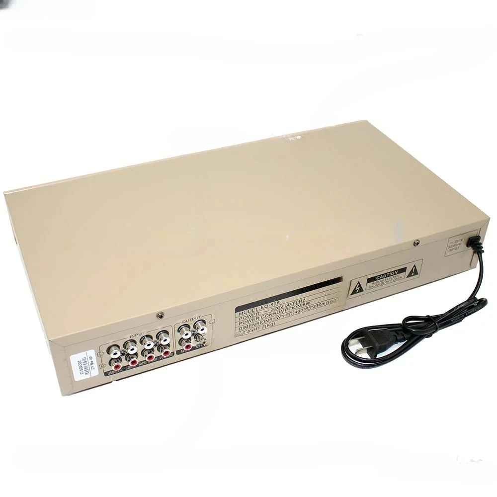 220V HIFI Digital HD Stereo Preamplifier Equalizer Built-In USB Bluetooth Home Stage Equalizer Dual 10 Segments EQ-898