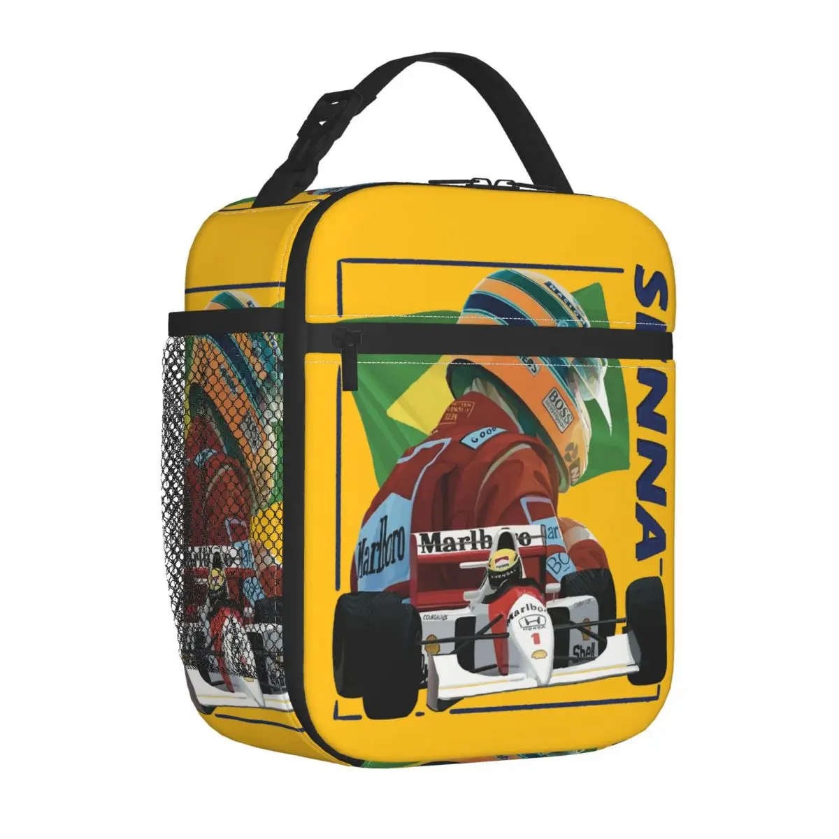 Ayrton Senna Insulated Lunch Bag Cooler Bag  Lunch Container Brazil Portable Tote Lunch Box Men Women School Travel