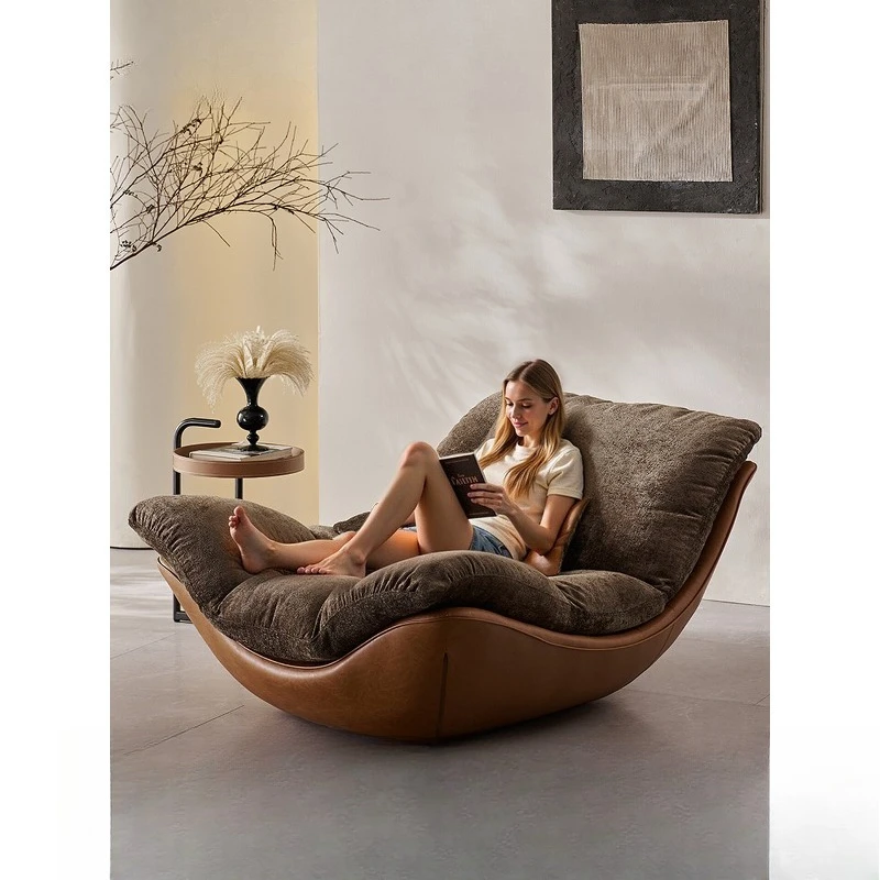 

Nordic designer creative modern minimalist living room leisure chair sofa recliner lazy sofa bedroom senior chair