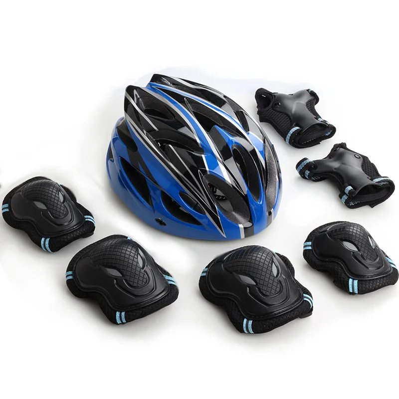 Thickened Protective Gear Roller Skate Protective Gear Helmet Fully Balanced Bicycle Knee Pads Plus Cow Head Protective Gear