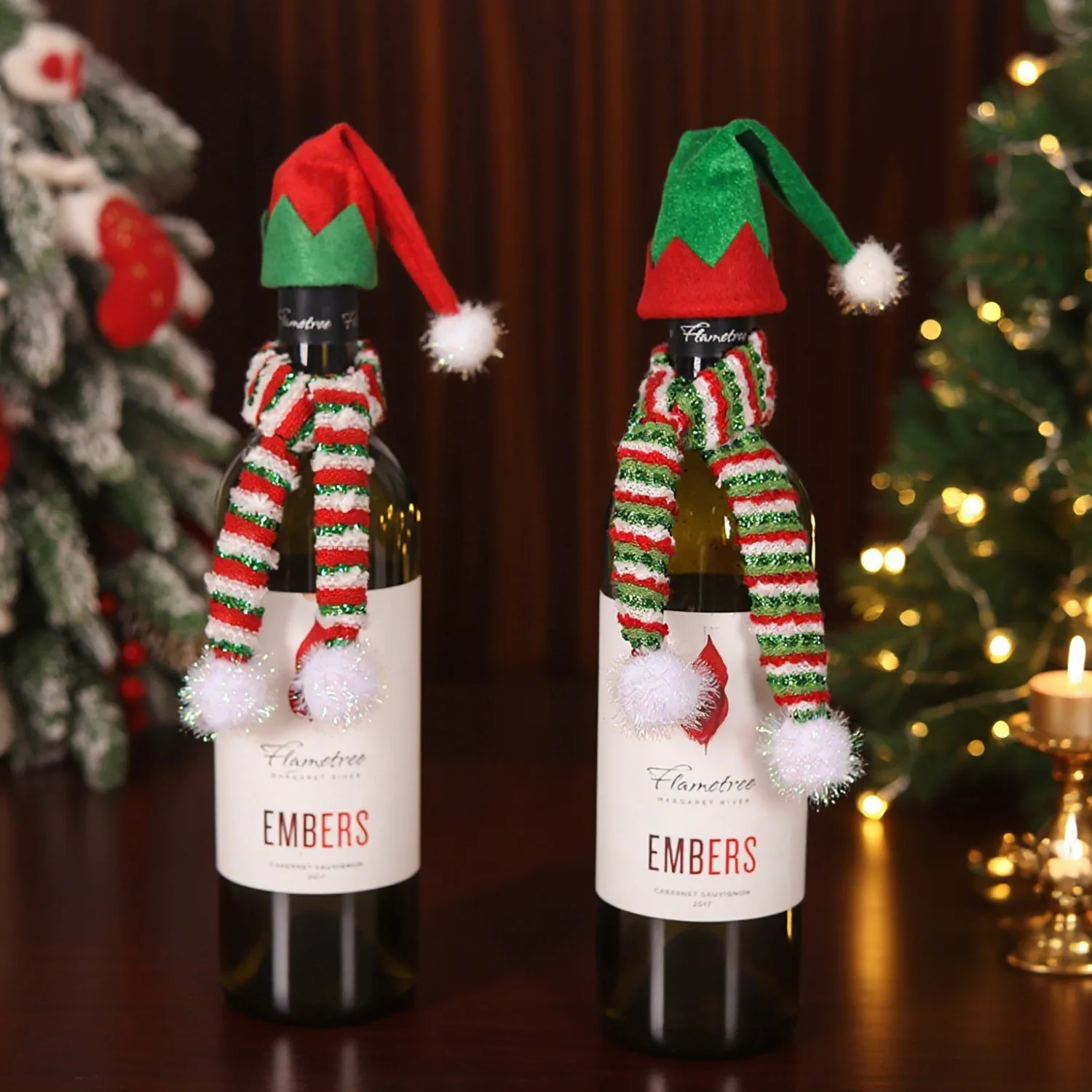 2025 New Christmas Wine Bottle Cover Set Christmas Decorations Christmas Party Dinner Table Decorations New Year Gift