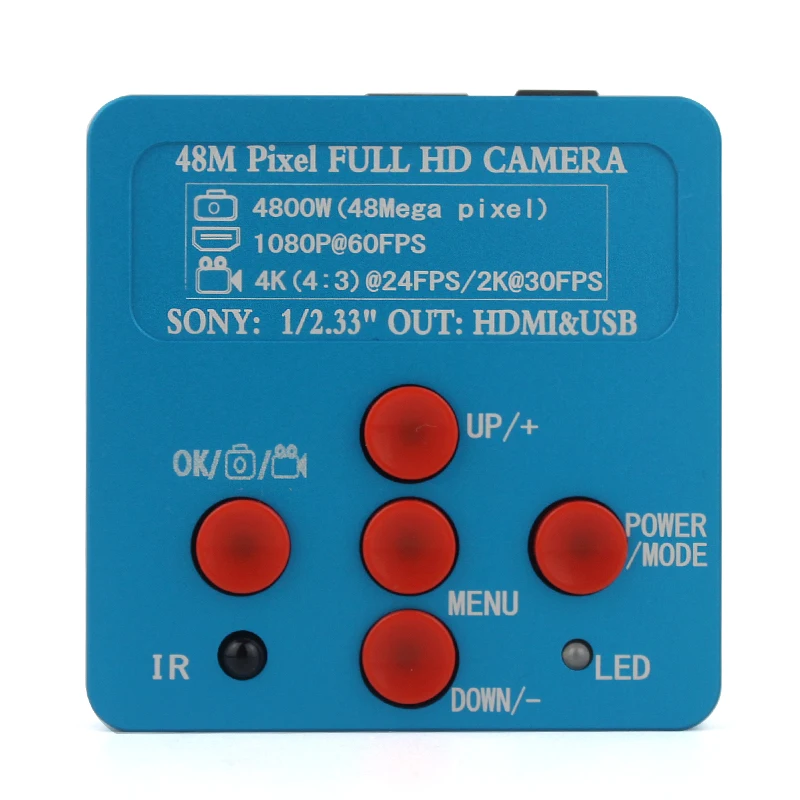 48MP 4K HDMI USB Microscopio Fotocamera Sensore SONY 200X Obiettivo con attacco C Microscopio digitale elettronico industriale per riparazione saldatura