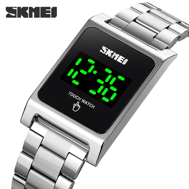 Skmei Fashion Led Touch Screen Watch  Steel Strap Waterproof Men's Steel Belt Electronic  Business Fashion Watch for Men
