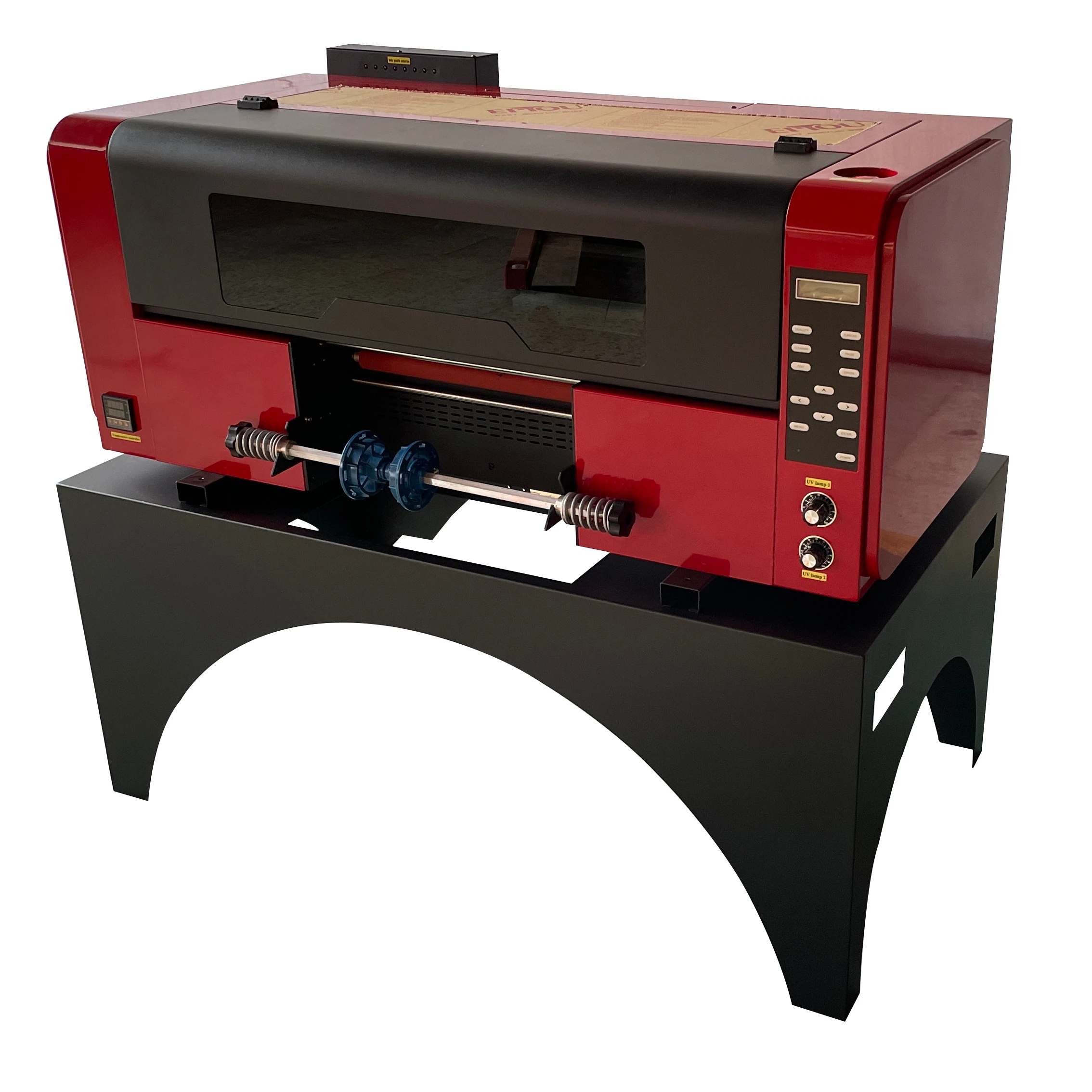 Cheapest price small uv printer 3 heads TX800 glass sticker uv printing machine