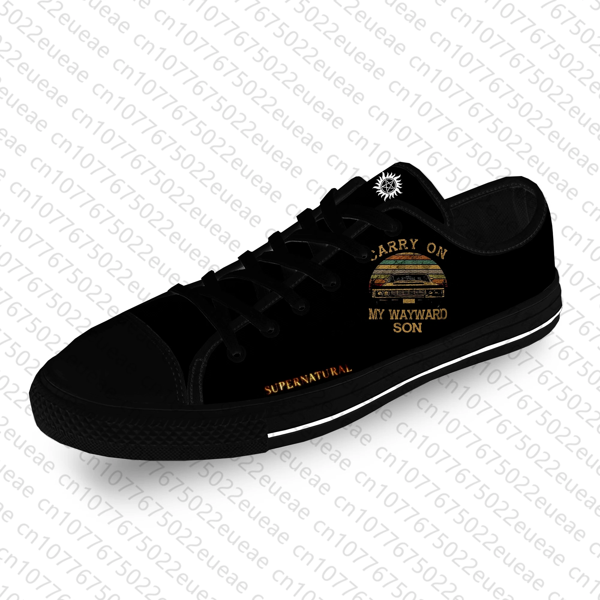 Carry on My Wayward Son Supernatural Cool Casual Cloth 3D Print Low Top Canvas Shoes Men Women Lightweight Breathable Sneakers