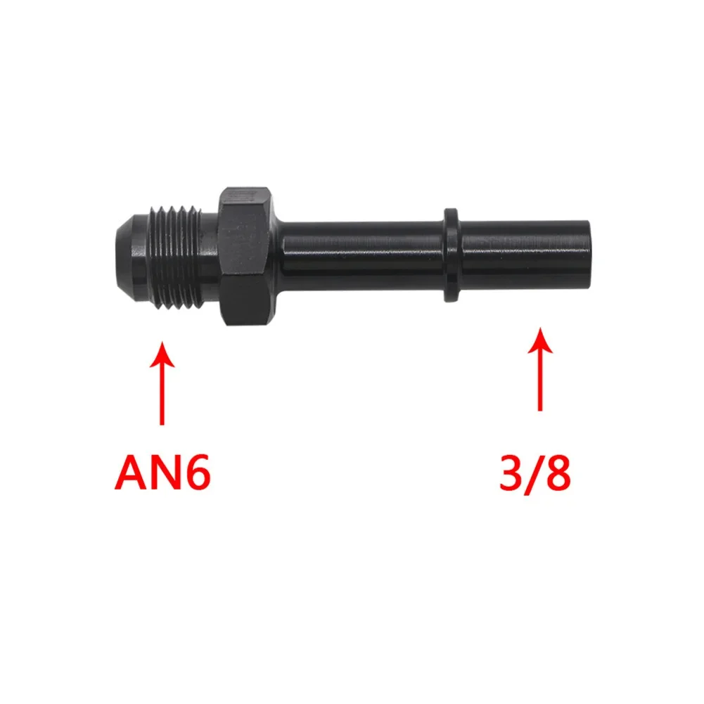Quick Disconnect Fuel Line Fitting Aluminum 6AN Male To 38 Inch 516 Inch Push On For Fuel Return And Transmission Cooler