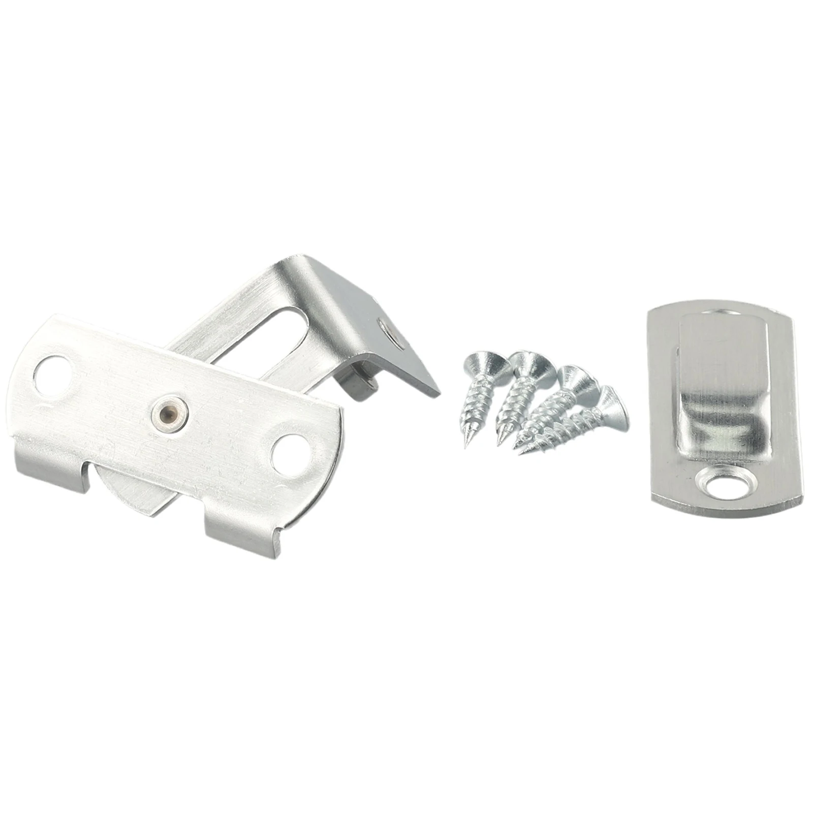 Latch Door Bolt 90 Degree Hasp Silver Sliding Lock Stainless Steel Furniture Small Pet Cage Cabinet Drawer Room