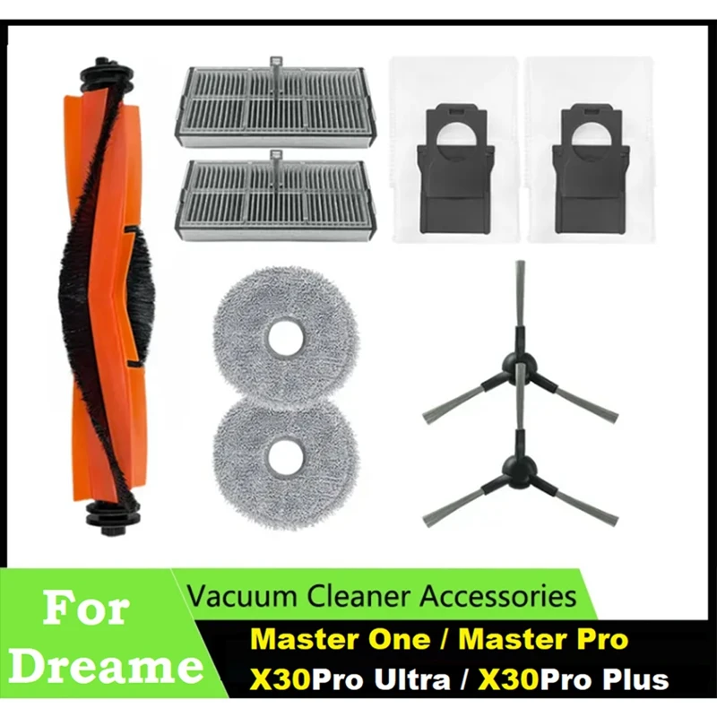 For Dreame Master One/Master Pro / X30pro Ultra X30pro Plus Robot Vacuums Part Roller Side Brush Filter Mop Dust Bag Replacement