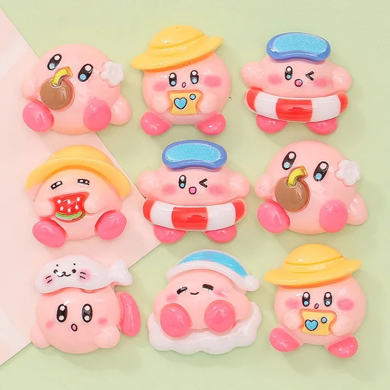 5pcs Cartoon Bandai Kirby Poyo Flatback Resin Charms Crafts Embellishments Diy Cabochons Decoration Accessories