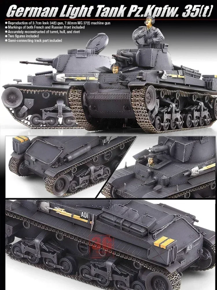 1/35 Modello dell'Accademia 13280 3Herman Light Tank Pz Kpfw 35 (t) assemblaggio Scala giocattoli fai da te Kit modello