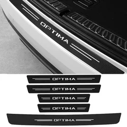 Car Door Sill Protector Sticker Carbon Fiber Threshold Strip for OPTIMA Logo Trunk Door Bumper Guard Trim Anti Scratch Tape