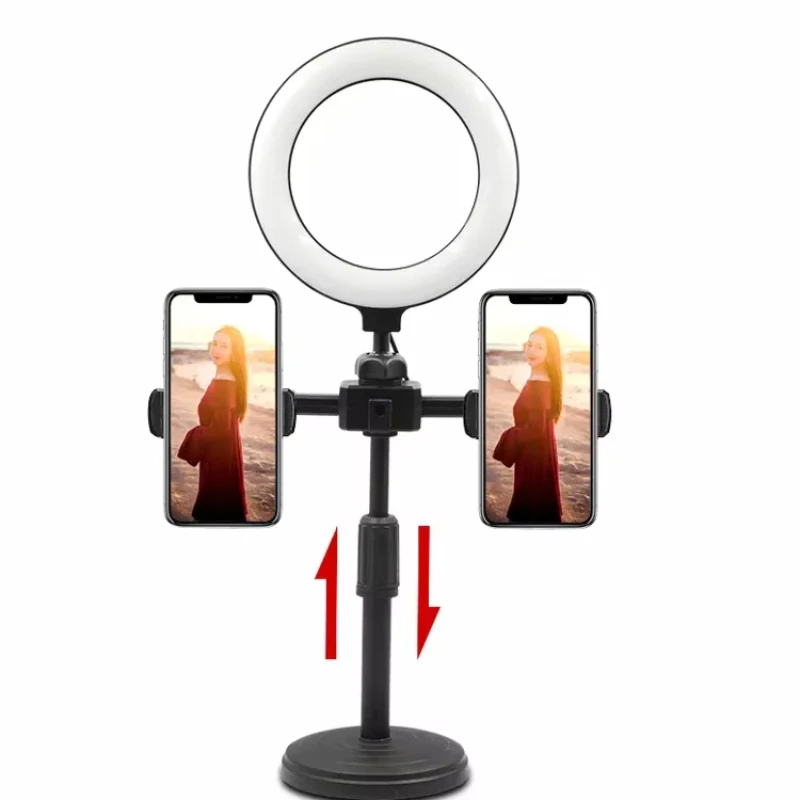 Светильник для камеры 2025, кольцевой светильник с двумя камерами, автоспуск, кронштейн для красоты, настольный светодиодный круг для ноутбука, комплект освещения, подарки, новинка