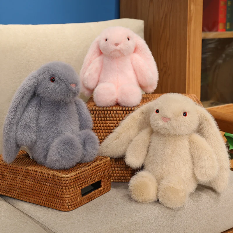 30/38/48cm High quality Long Ears Rabbit Plush Doll Pillow Long Hair Rabbit Animal Stuffed Toy Home Decoration Gift For Kids