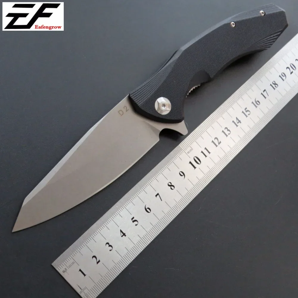 

Hot sales EF228 Pocket Folding Knife D2 Steel Blade G10 Handle Hunting Camping Knives EDC Tactical Hand Tool