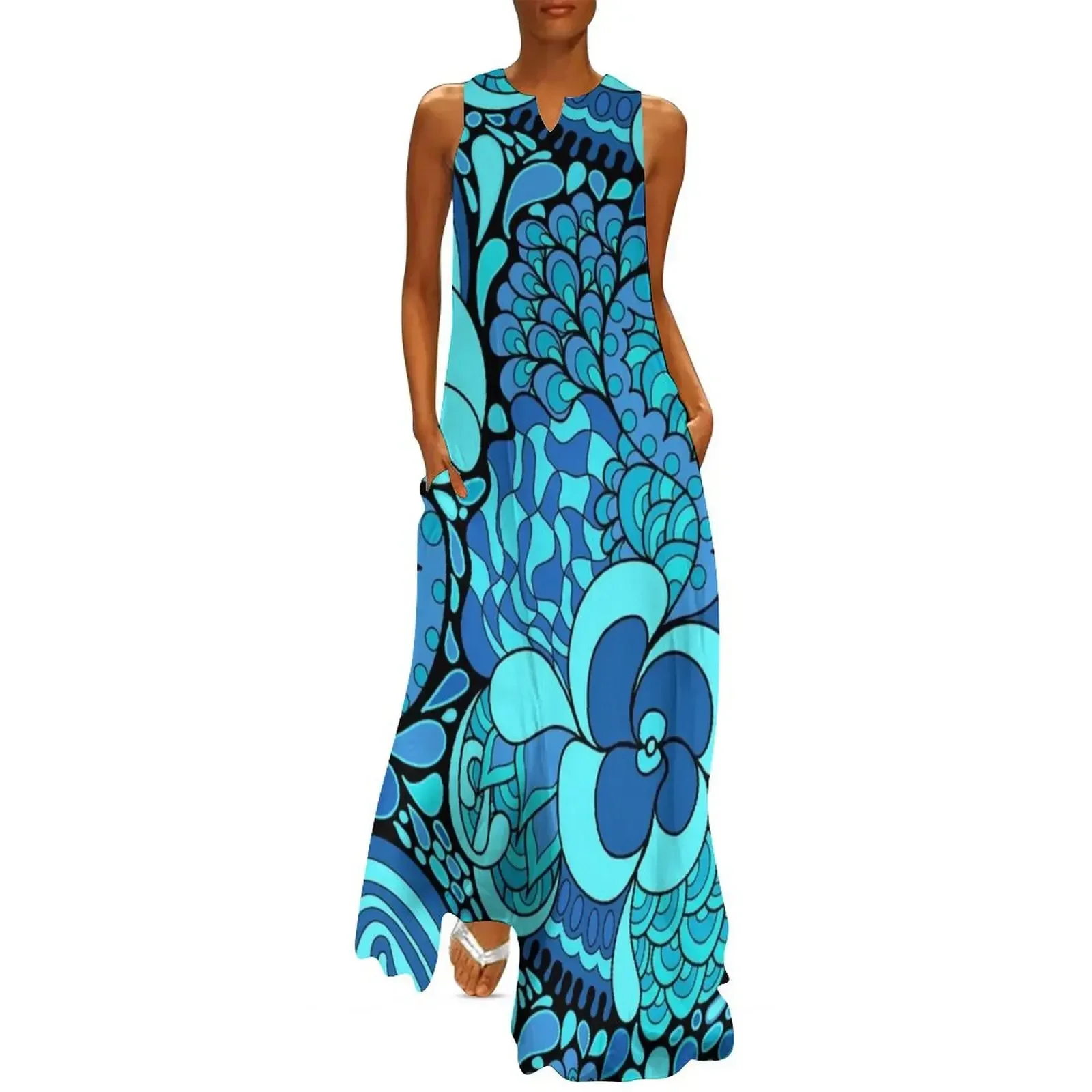 

60s hippie psychedelic pattern Long Dress ceremony dresses ladies dresses for special occasion dress Dress
