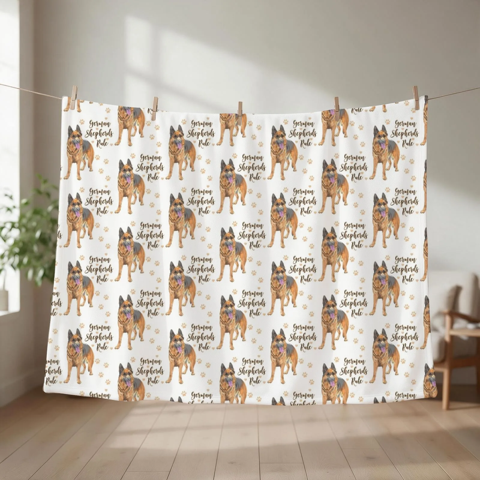 German Shepherds Rule! Especially for GSD owners! Throw Blanket couch cozy soft plush fuzzy picnic outdoor blanket