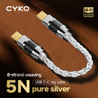 CYKO OTG Audio Cable Hifi USB Cable Type C To C 5N pure silver HiFi Portable DAC Heaphone Amplifier otg 케이블