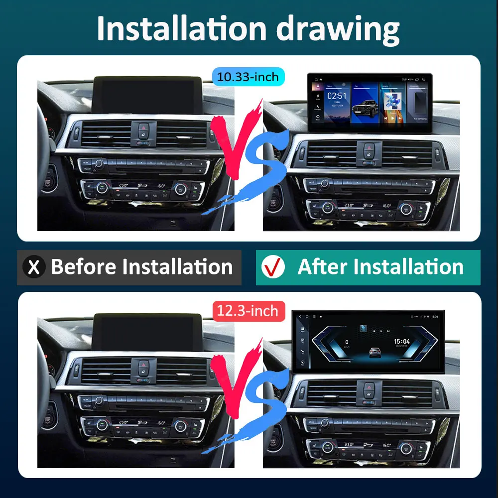 Android 15 Car Multimedia Video Player for BMW serie 3/4 F30 F31 F32 F33 F34 F36 2013 - 2019 NBT EVO System GPS Navi 4G Carplay