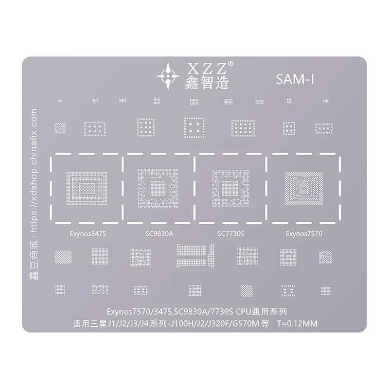 XZZ para Samsung Galaxy Note A/J placa base de teléfono BGA Reballing plantilla CPU IC Chip reparación retrabajo estaño plantación soldadura malla de acero