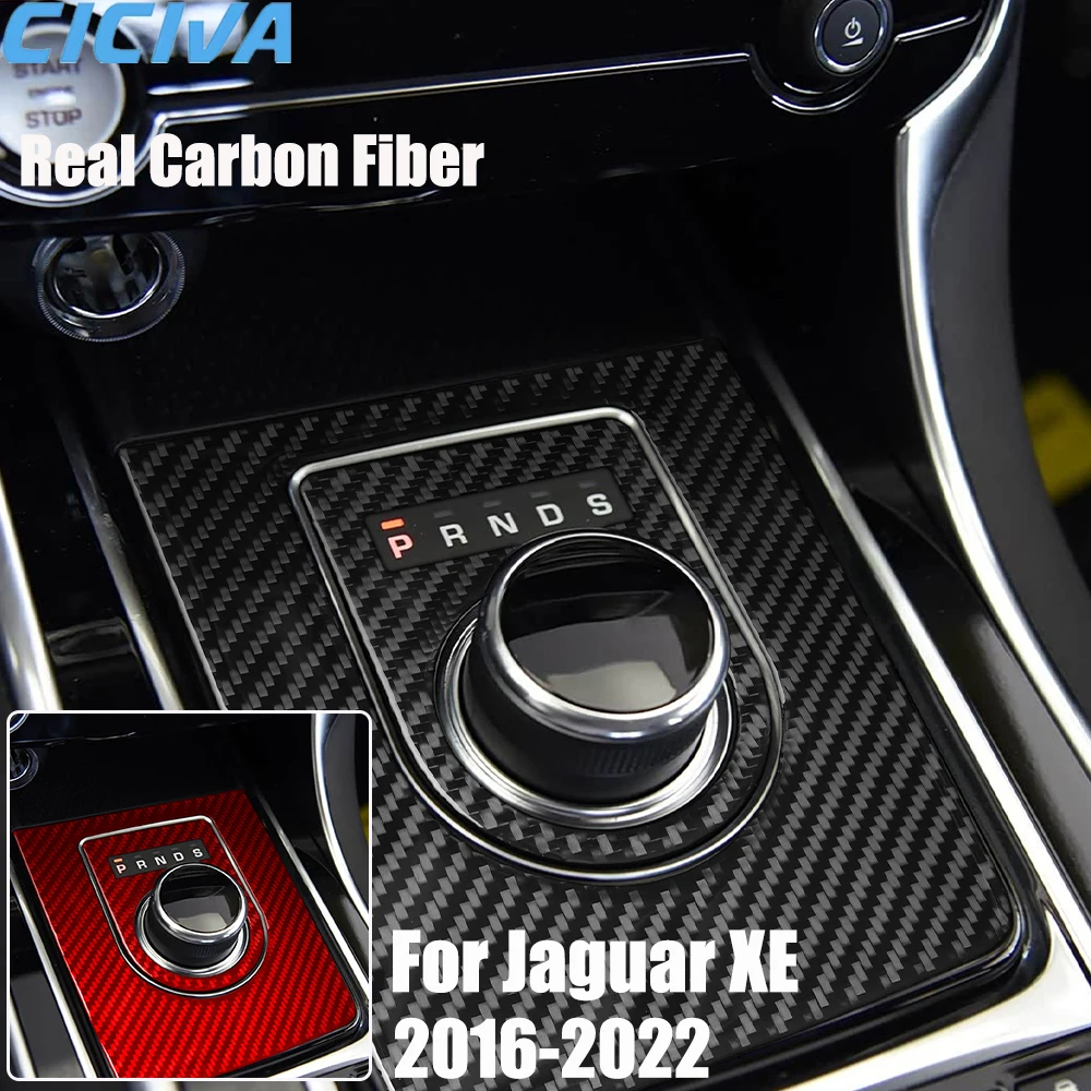 

Real Carbon Fiber Car Accessories Gear Shift Set Trim Cover Soft Sticker For Jaguar XE 2016 2017 2018 2019 2020 2021 2022