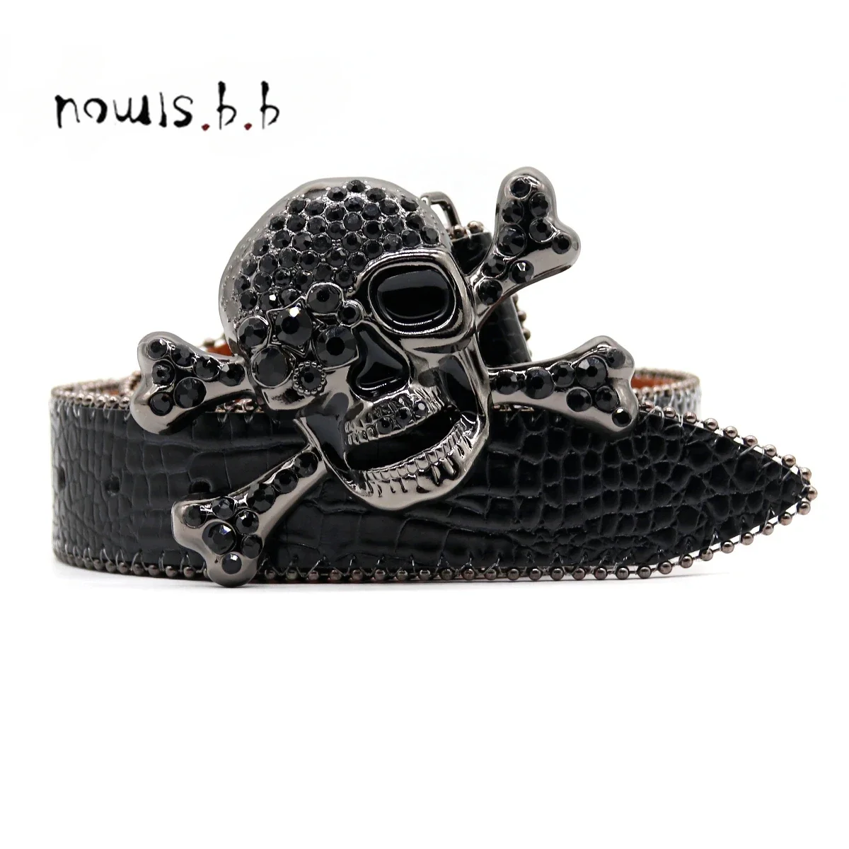 Western Rhinestone Skull Belt Ceinture Femme Ceinture Homme Crystal Studded Luxury Pin Buckle Belt Cinto De Strass Jeans