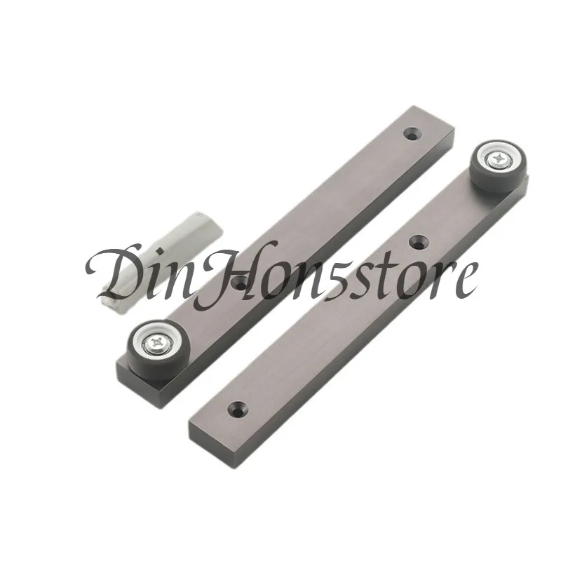 Bookcase door upturn folding door slide rail one pull hidden track top installation hidden upturn door slide rail hardware