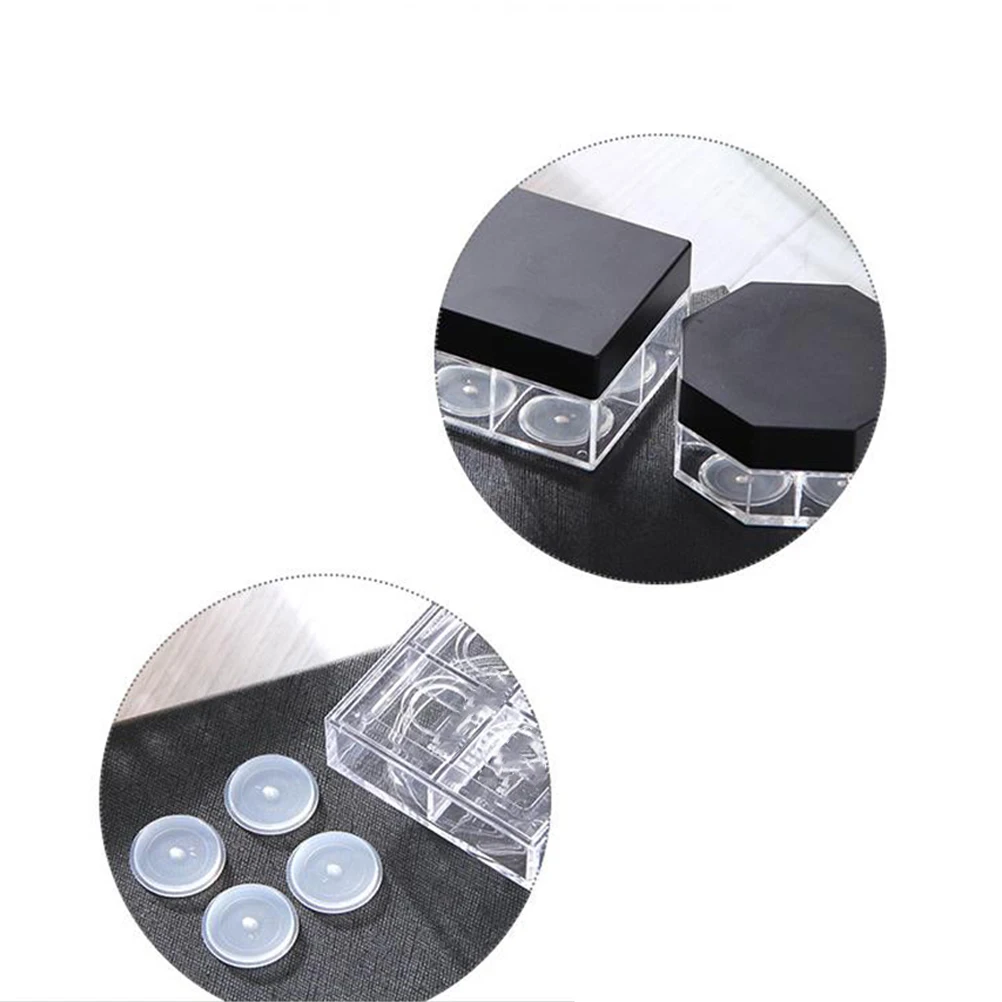 

3Pcs Loose Powder Box Portable Four Grids Makeup Container Travelling Bottle No Leakage Durable Design Ideal Daily Use