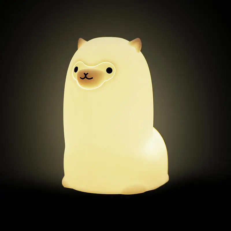 Lampka nocna w kształcie zwierzątka Llama Squishy Lampka nocna LED Zasilana bateryjnie Lampka stołowa do sypialni Lampka nocna dla dzieci dla chłopców i dziewczynek