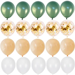 20pcs Green Gold White Latex Confetti Balloons Jungle Safari Animal Party Baby Shower Birthday Wedding Party Decorations Globos