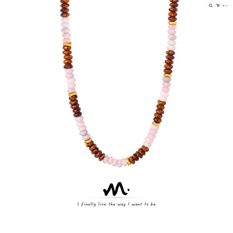 

【Mirrordust】Новое ретро-легкое роскошное высококачественное ожерелье из натурального амазонита с тигровым глазом и камнем ручной работы из бисера, ювелирные изделия для женщин