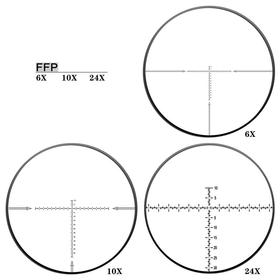 New Discovery HT6-24X40SF FFP Compact Scope First Focal Plane Hunting Optical Scope 30mm Riflescope Mount Glass Etched Reticle