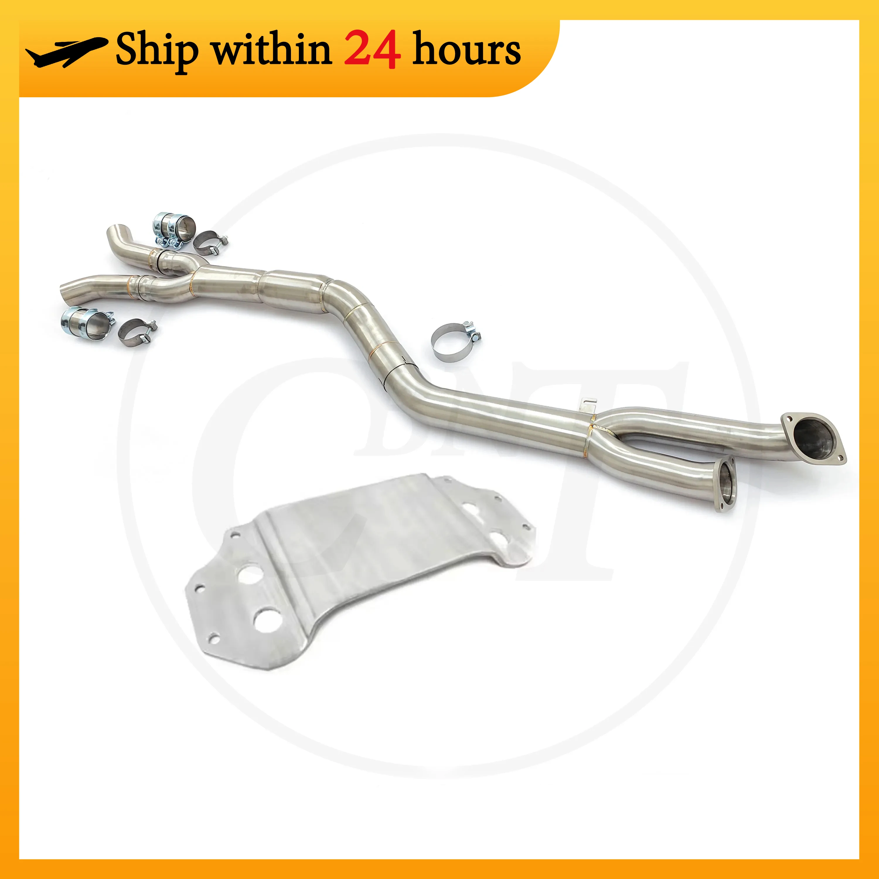 

CBNT Exhaust Pipe Middle Pipe with Resonator 89mm/3.5inches for BMW G87 M2 S58 3.0T SS304 Quality Exhaust Mid Pipe with Brace