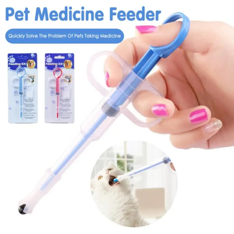 1 pçs pet seringa tablet pílula arma pílula empurrar dispensador medicina água leite tubo alimentador ferramentas acessórios do cão gato feno alimentador